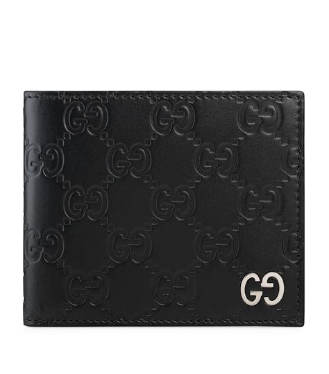 gucci bifold wallet signature black|gucci wallet bifold men authentic.